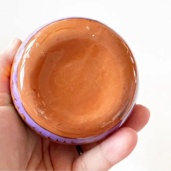 Vintage Handpainted Mexican Pottery Vases Red Clay Small Vessels Jugs Colorful 2 - Picture 3 of 12